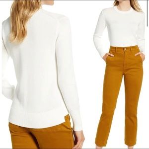 Everlane Soft Cotton Crew Cream White Sweater